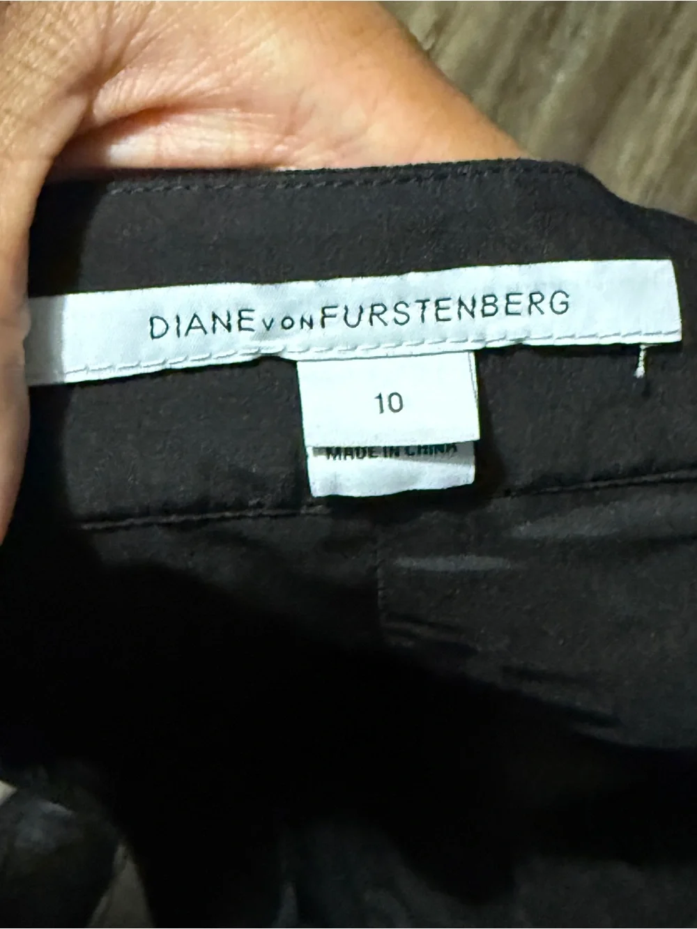 Diane Von Furstenberg Yara Lace Trim Shorts Women's 10 Black High Rise Stretch